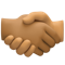 Handshake- Medium-Dark Skin Tone- Medium Skin Tone emoji on Facebook